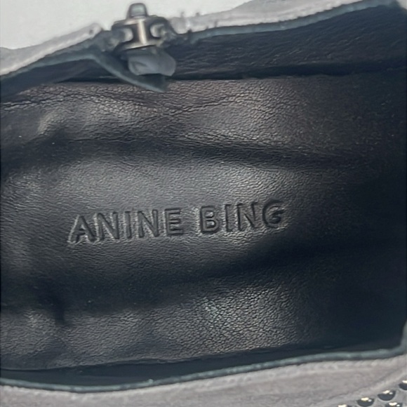 Anine Bing - Charlie Low Grey Suede Studded Ankle Boots Women's Size US 7/EU 37 - Picture 12 of 12